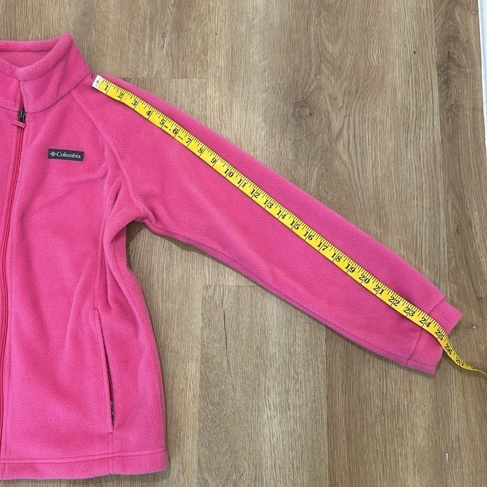 Columbia girls pink full zip fleece jacket size L ( 14-16 girls)